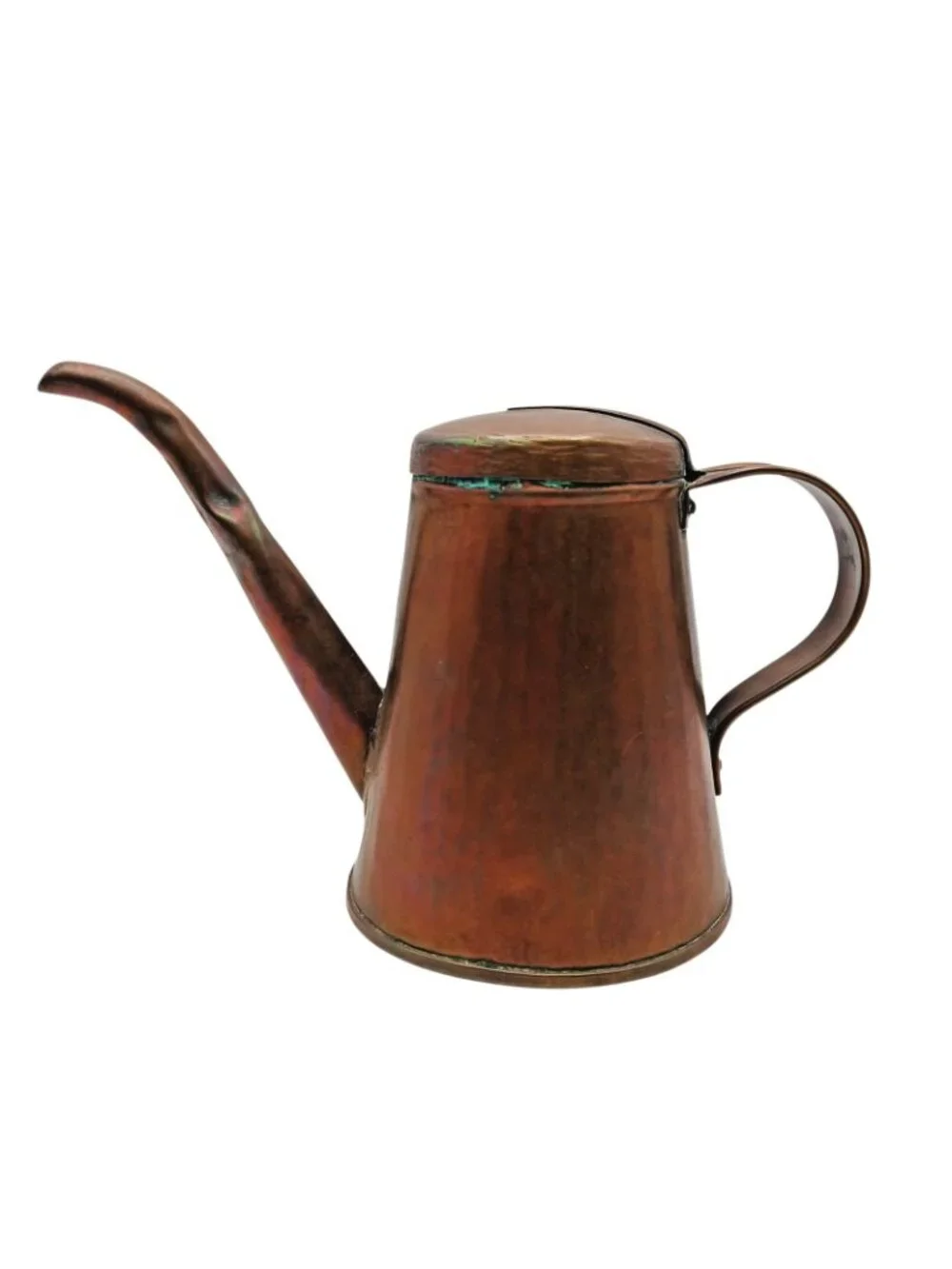 Vintage Hand Hammered Copper Tea Kettle Hinged Lid Rustic Primitive 6
